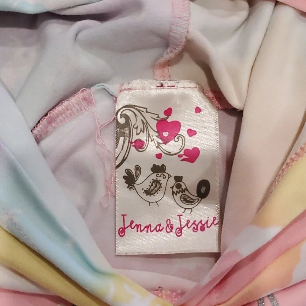Jenna & Jessie Ride a Unicorn Swim with Mermaids Chase Rainbows Pajamas Size 10